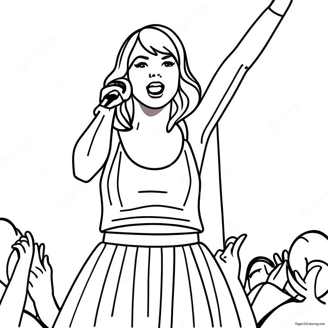 Taylor Swift Singing On Stage Coloring Page 10232 8501