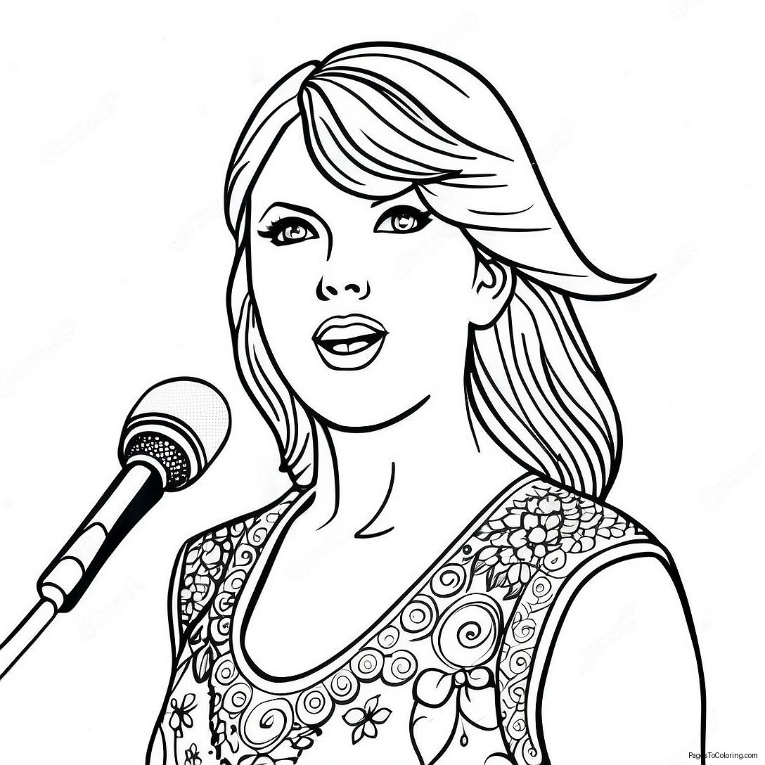 Taylor Swift Singing On Stage Coloring Page 10232 8503