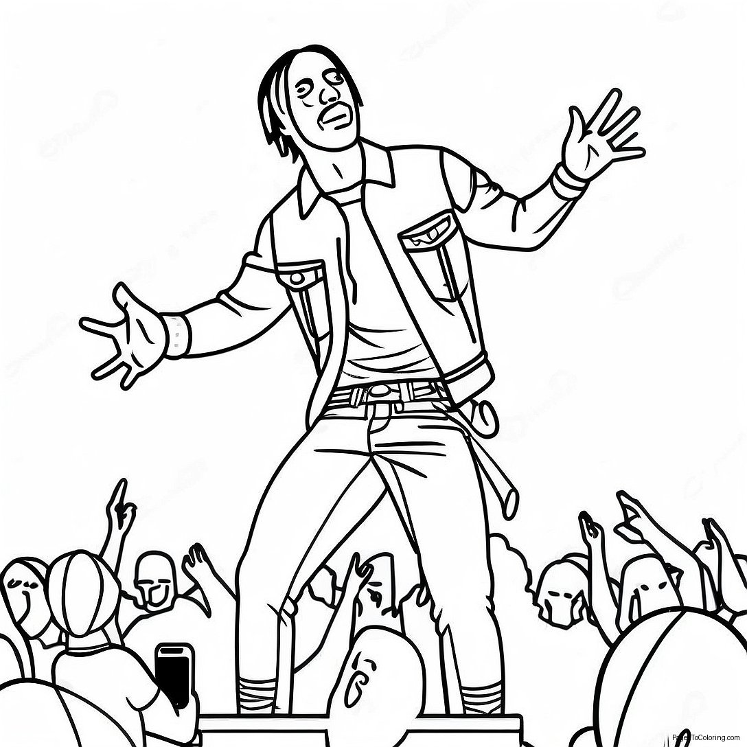 Travis Scott Performing On Stage Coloring Page 19414 15787