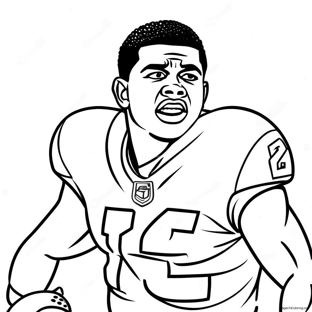 Tua Tagovailoa In Action Coloring Page 45313 36328