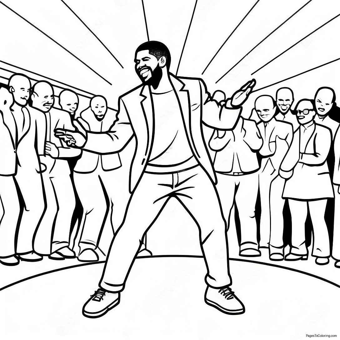 Usher Dancing On Stage Coloring Page 51093 40916