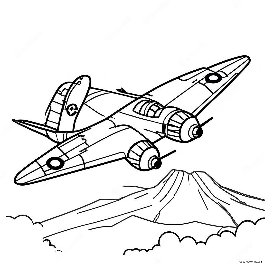 Vintage B 17 Bomber In Flight Coloring Page 73923 59369