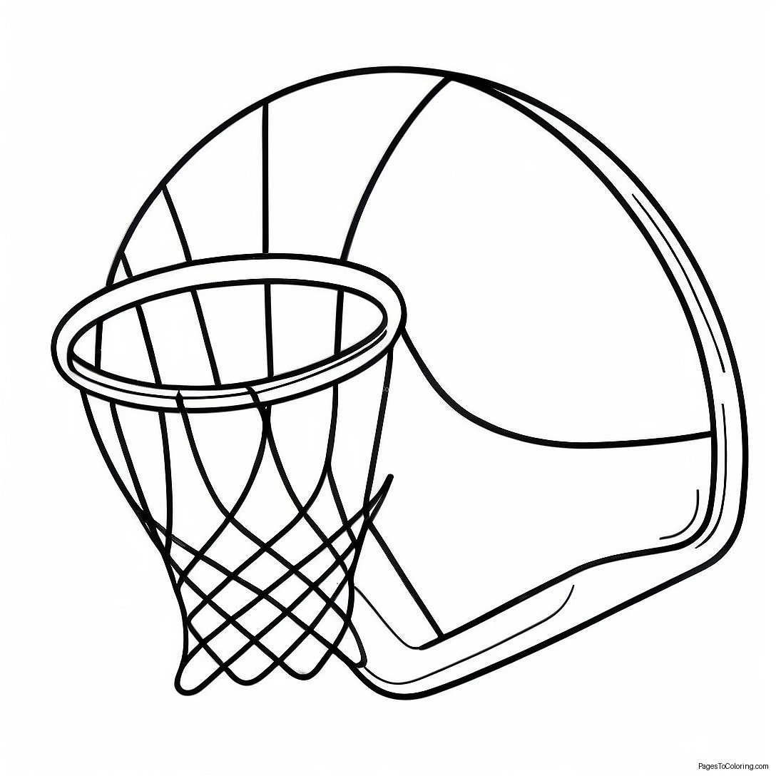 Vintage Basketball Hoop Coloring Page 23214 18797