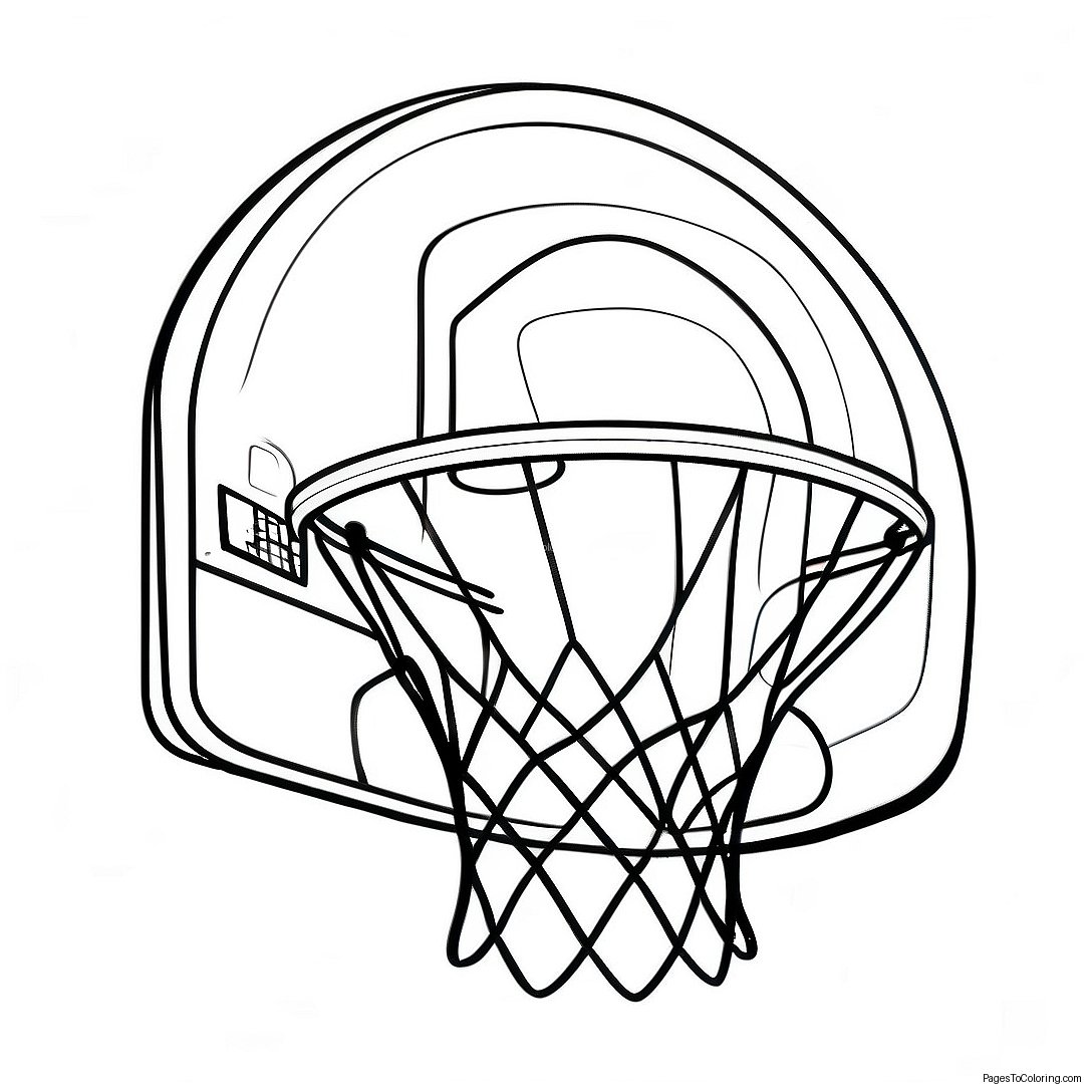 Vintage Basketball Hoop Coloring Page 23214 18798