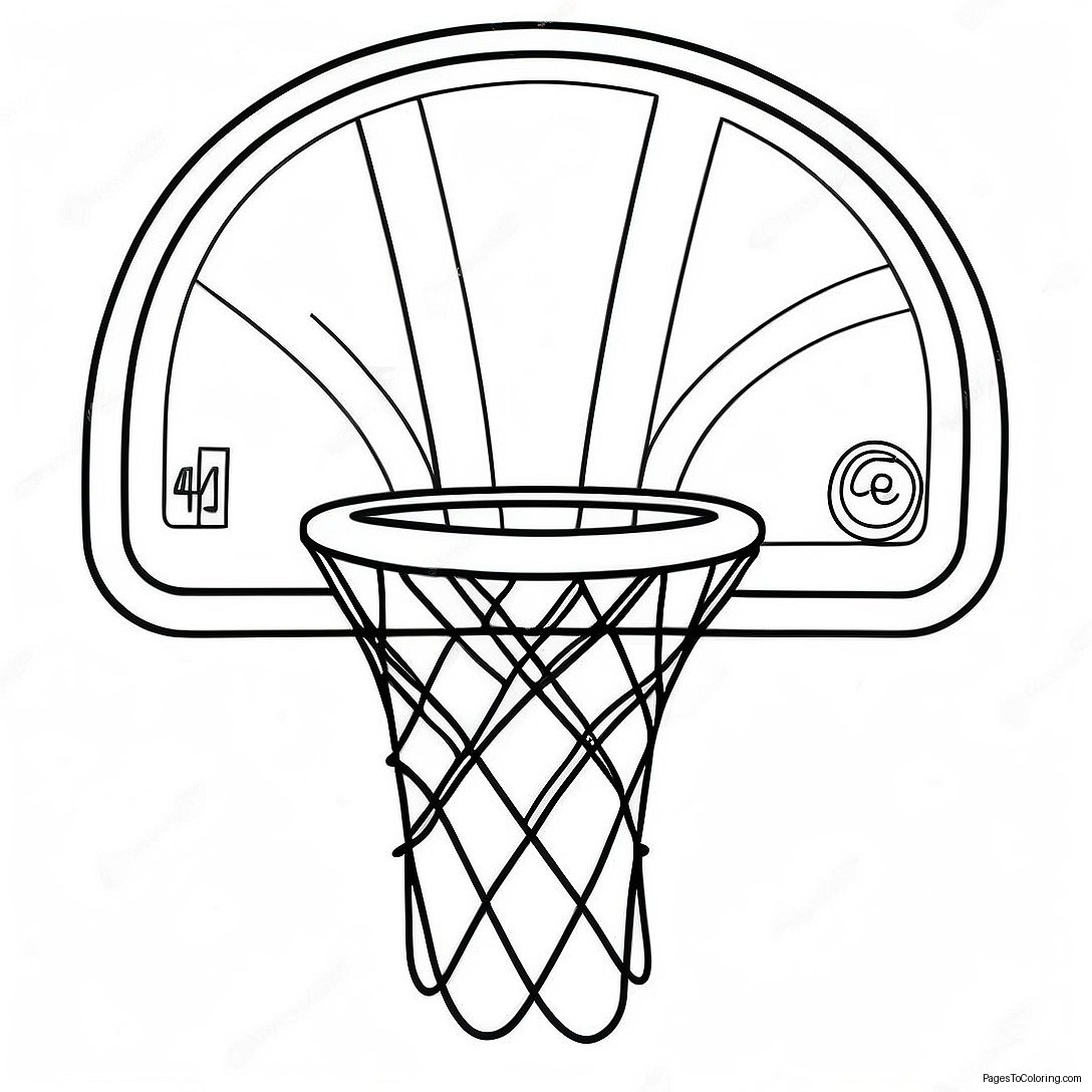 Vintage Basketball Hoop Coloring Page 23214 18799