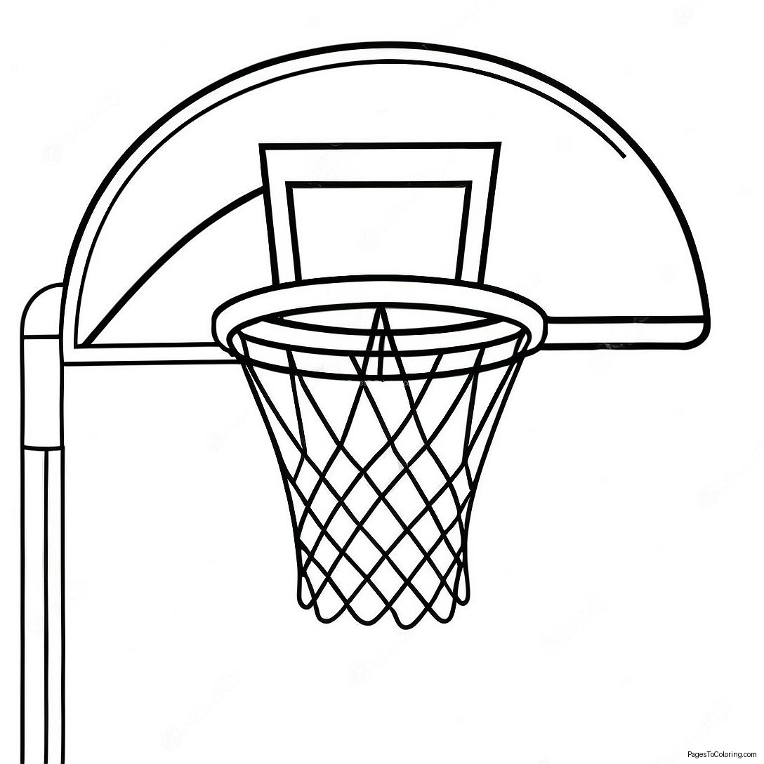 Vintage Basketball Hoop Coloring Page 23214 18800