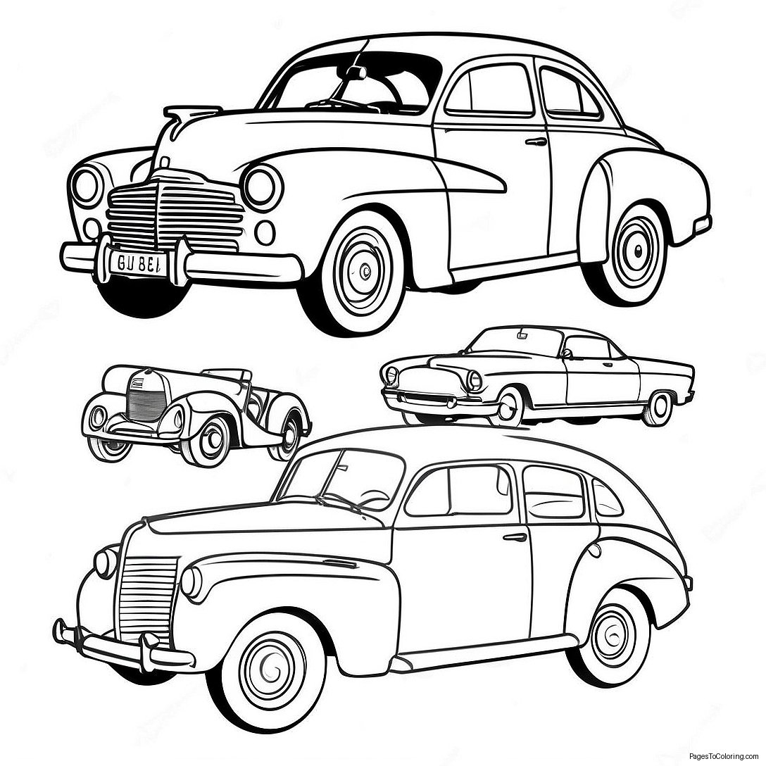 Vintage Cars Coloring Page 1462 1281