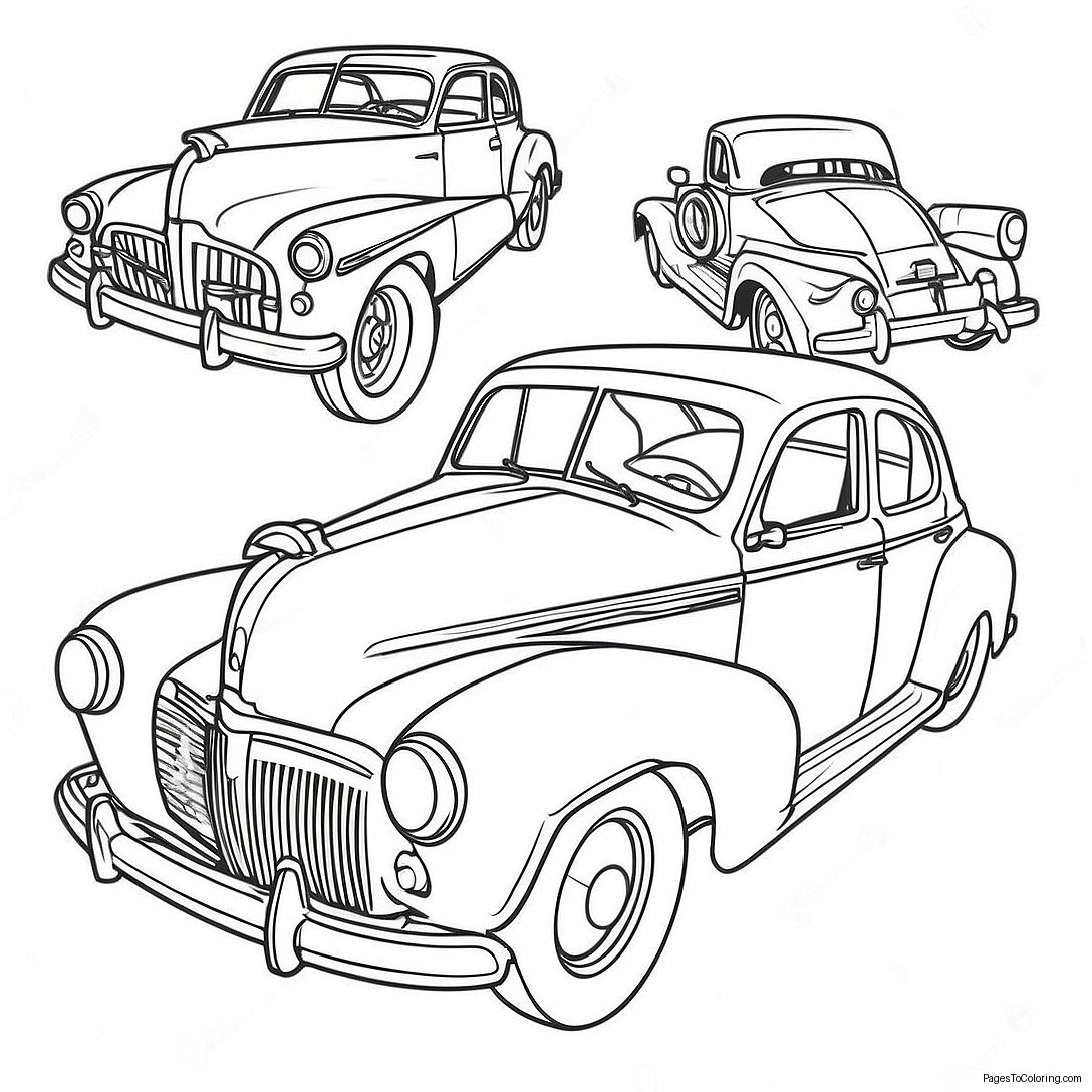 Vintage Cars Coloring Page 1462 1283
