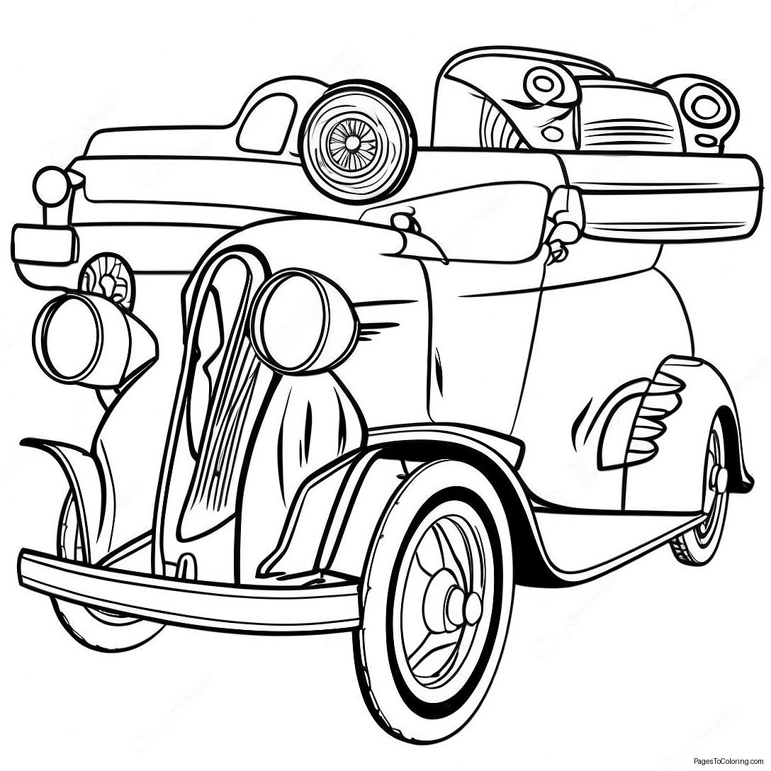 Vintage Cars Coloring Page 1462 1284