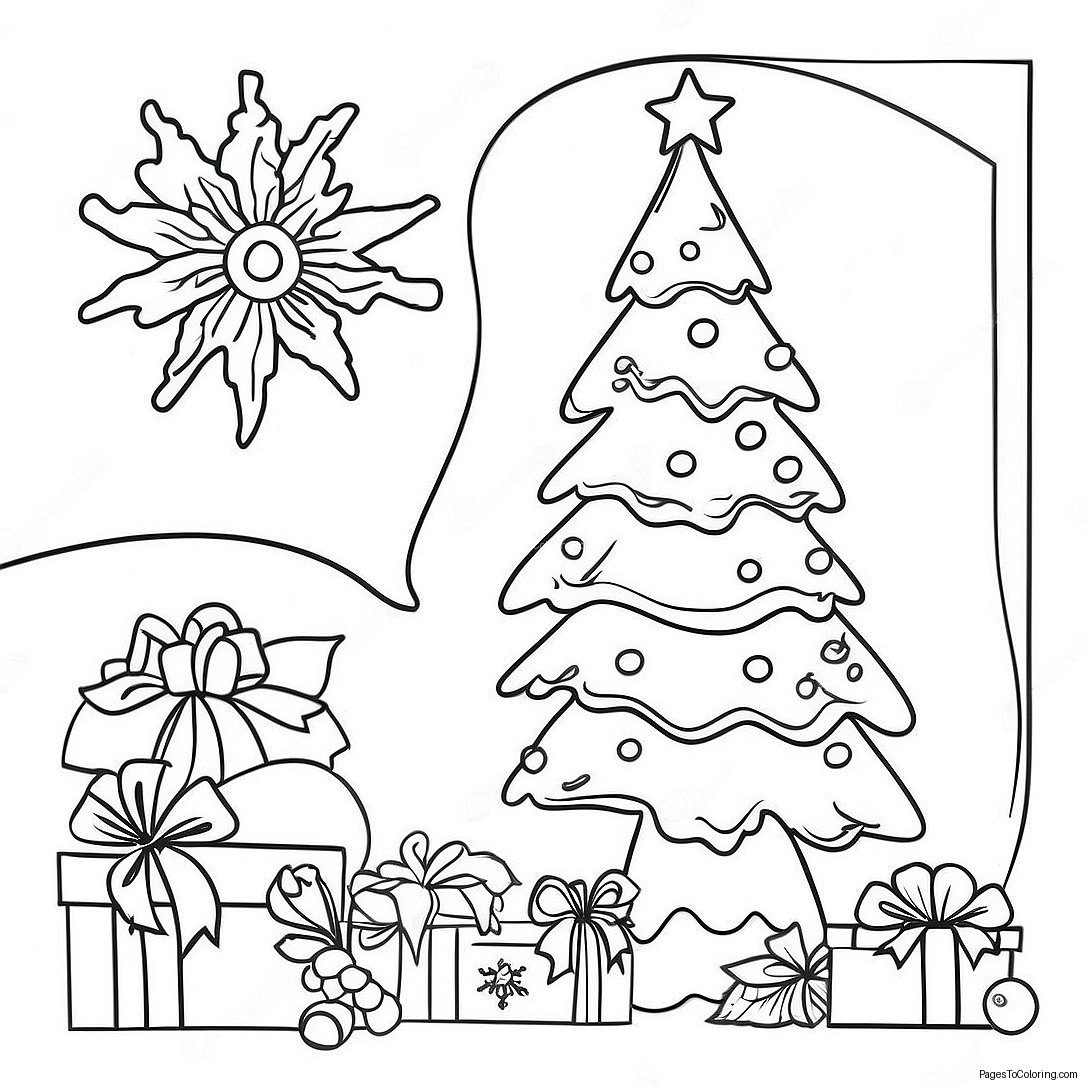 Vintage Christmas Tree Coloring Page 10541 42914