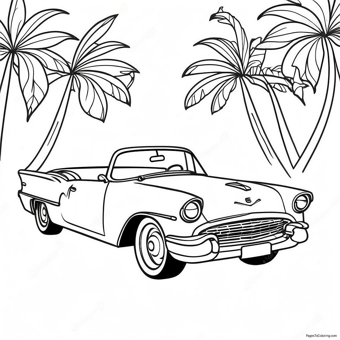Vintage Convertible Classic Car Coloring Page 1362 1200