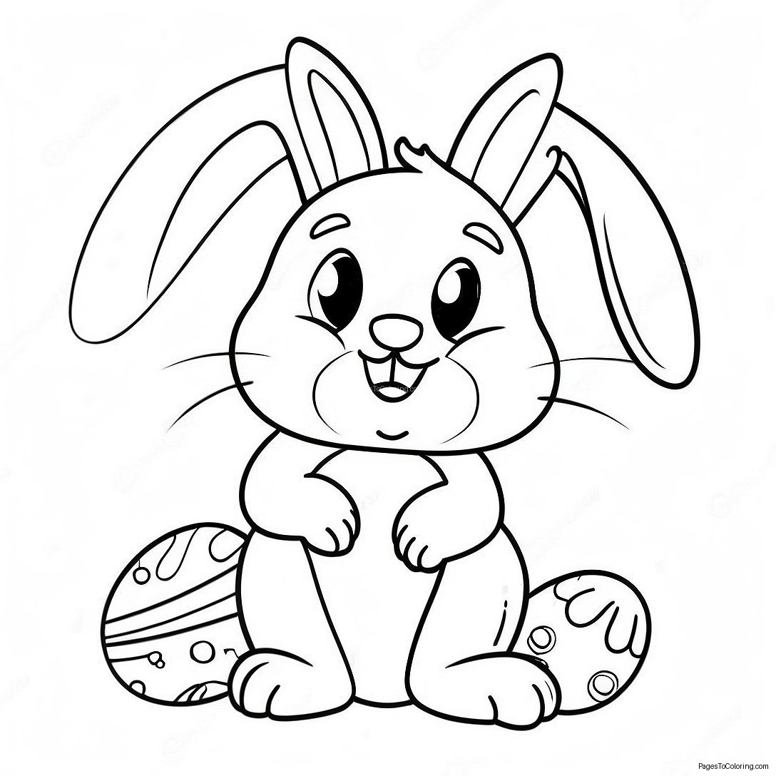 Vintage Easter Bunny Coloring Page 71422 57374