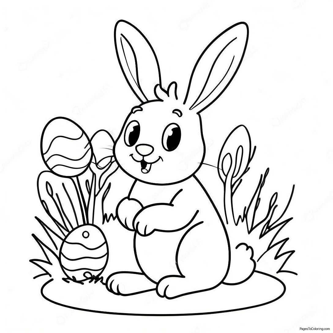 Vintage Easter Bunny Coloring Page 71422 57375