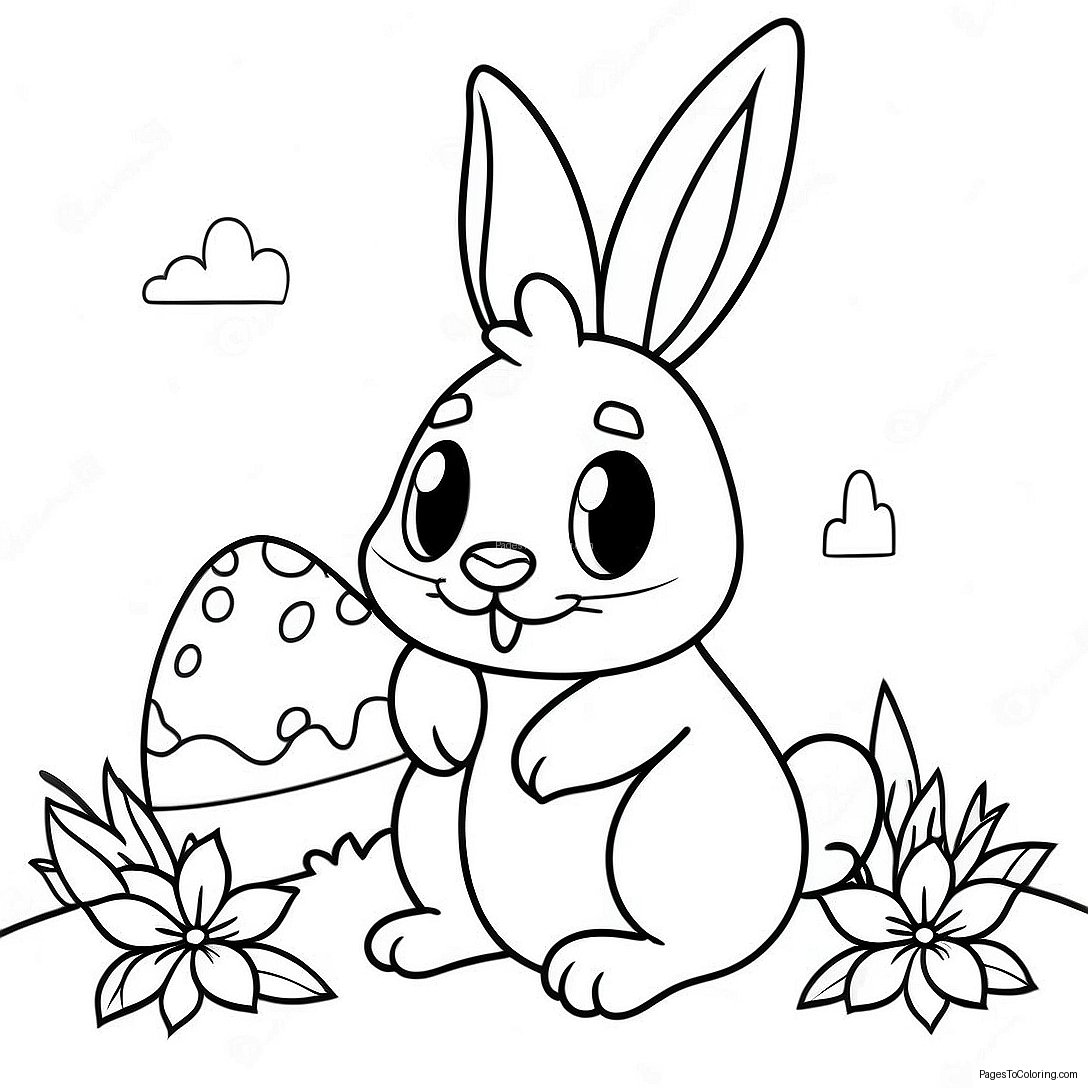 Vintage Easter Bunny Coloring Page 71422 57376