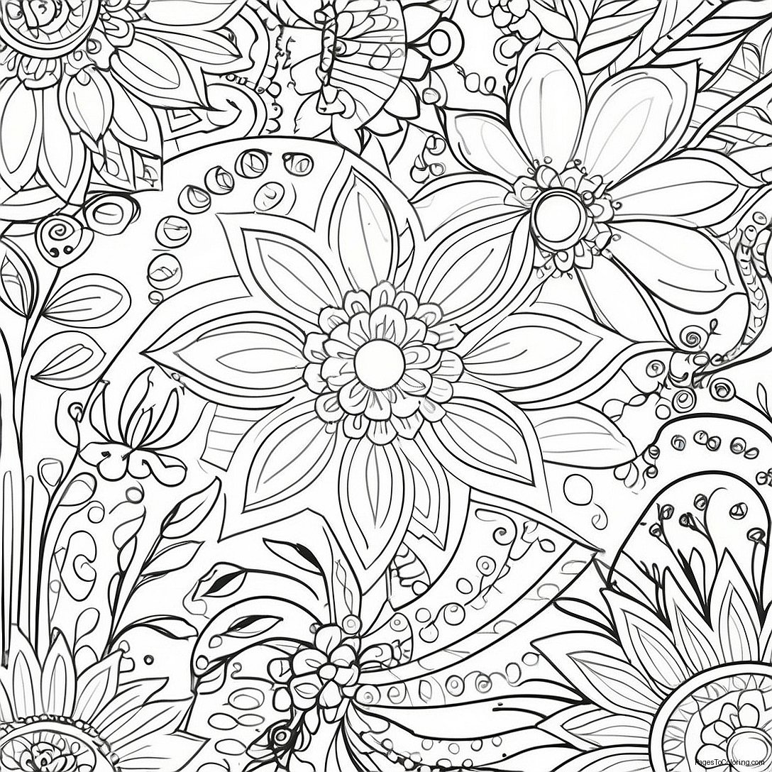Vintage Floral Patterns Coloring Page 1461 1277