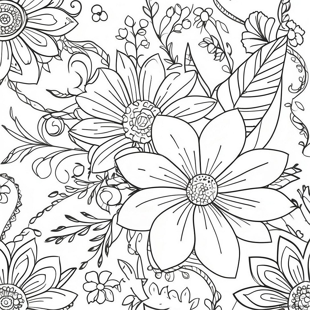 Vintage Floral Patterns Coloring Page 1461 1280