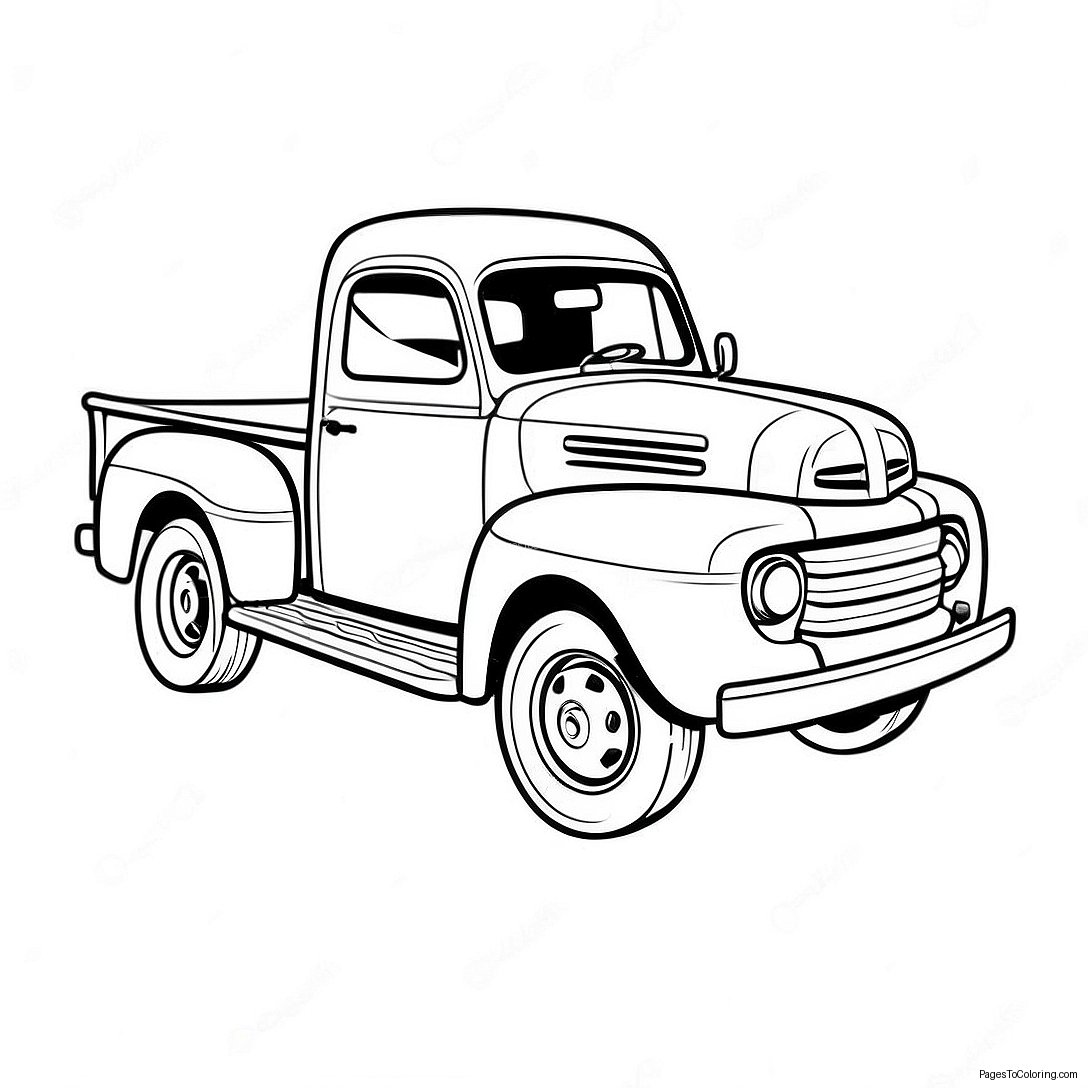 Vintage Ford Truck Coloring Page 5822 4813