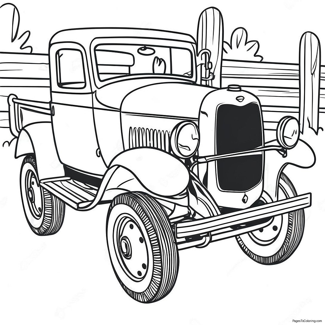 Vintage Ford Truck Coloring Page 5822 4814