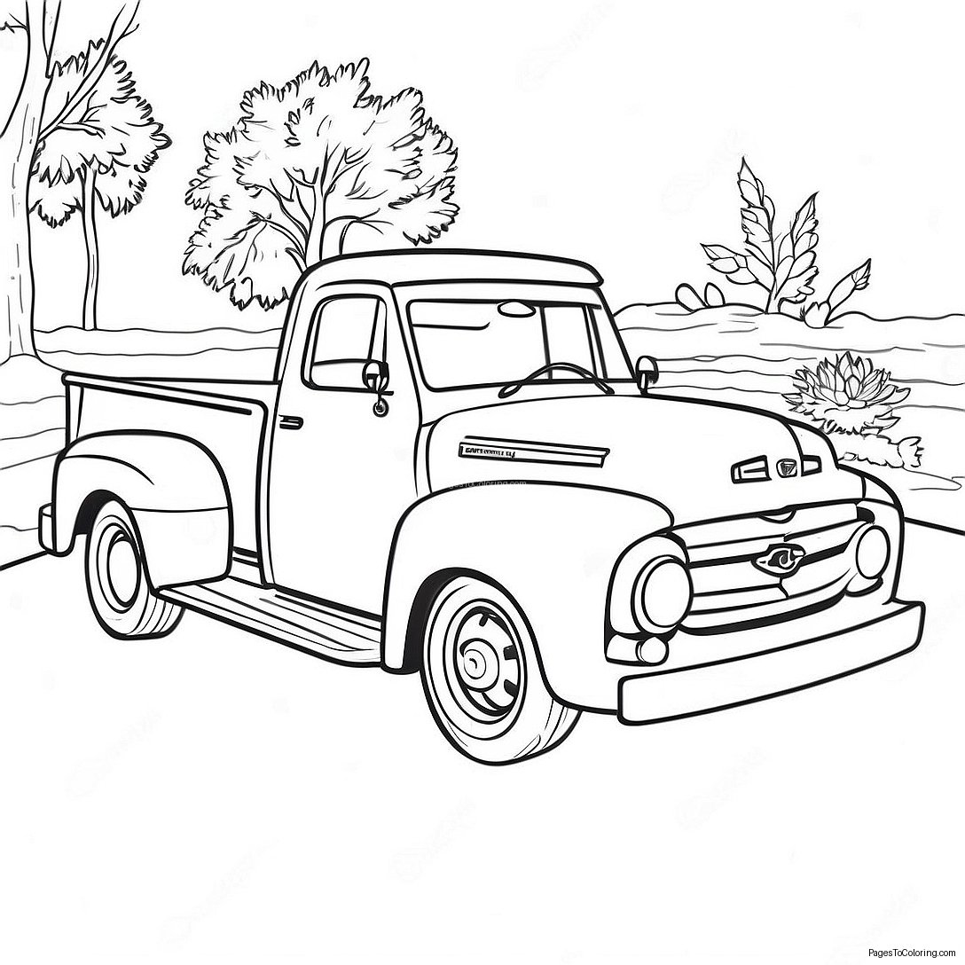 Vintage Ford Truck Coloring Page 5822 4815