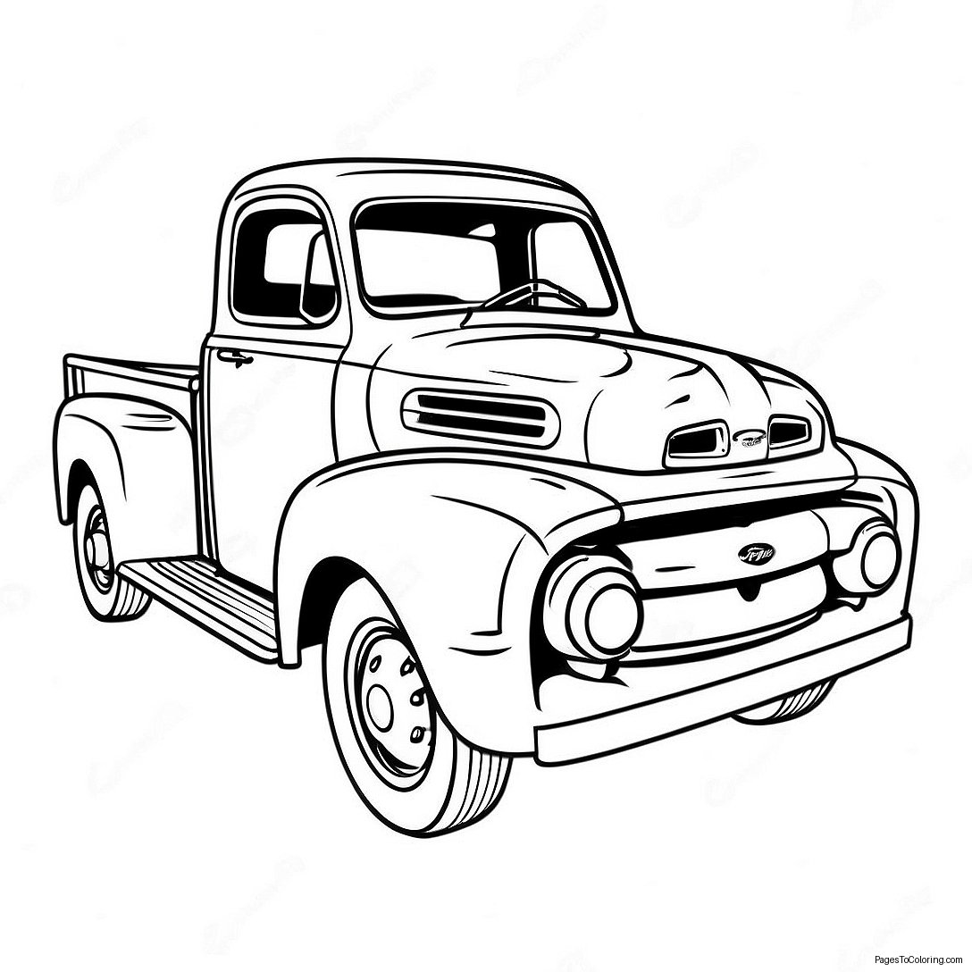 Vintage Ford Truck Coloring Page 5822 4816