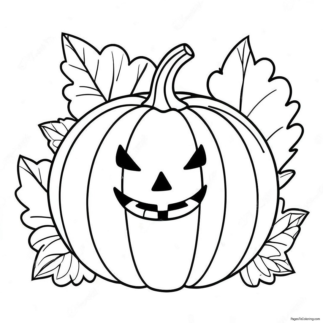 Vintage Halloween Pumpkin Coloring Page 15451 12643