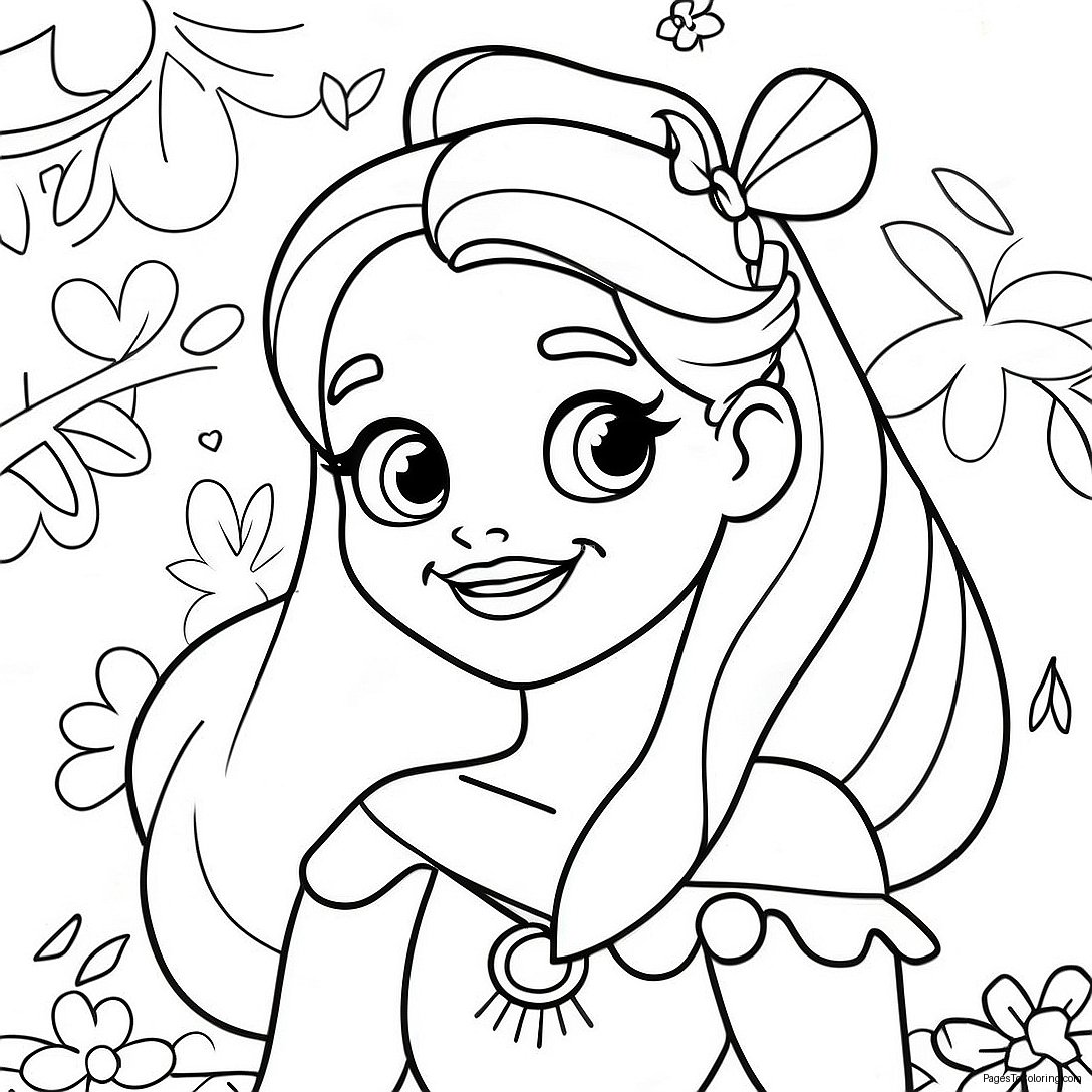 Vintage Hipster Disney Princess Coloring Page 26994 21797