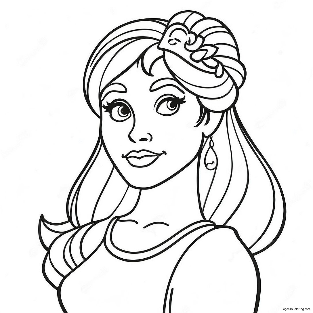 Vintage Hipster Disney Princess Coloring Page 26994 21799
