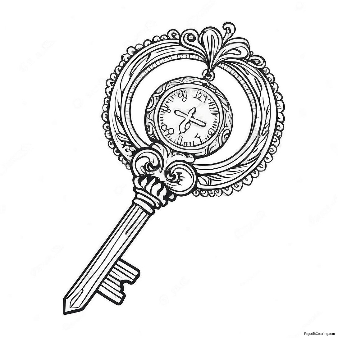 Vintage Key Coloring Page 59413 47830