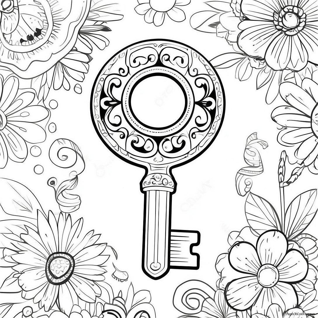 Vintage Key Coloring Page 59413 47832
