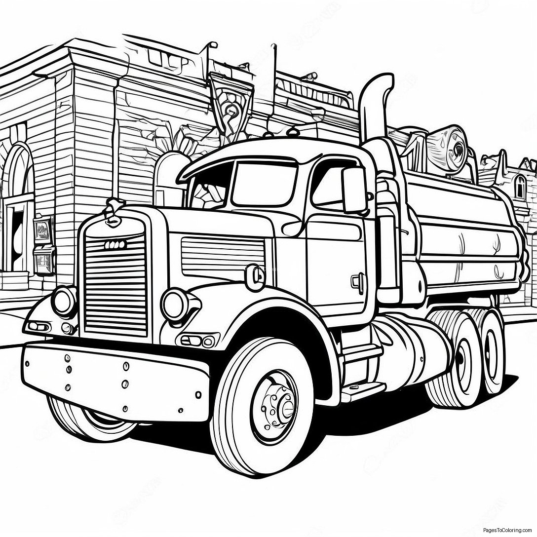 Vintage Mack Truck Coloring Page 69583 55905