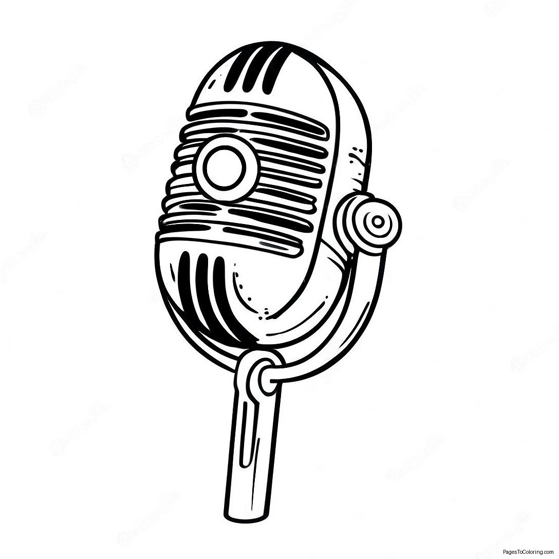 Vintage Microphone Coloring Page 51113 40925