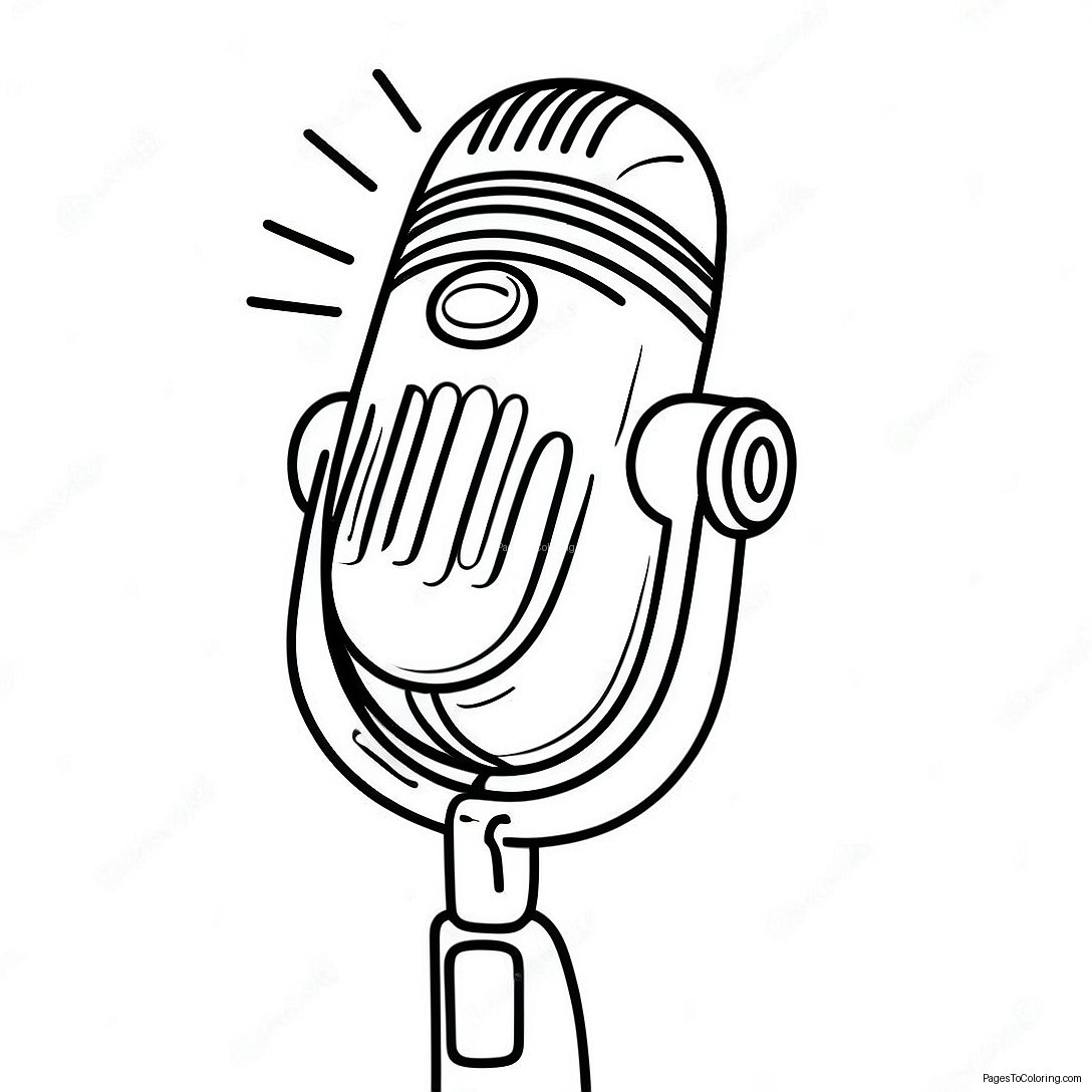 Vintage Microphone Coloring Page 51113 40926