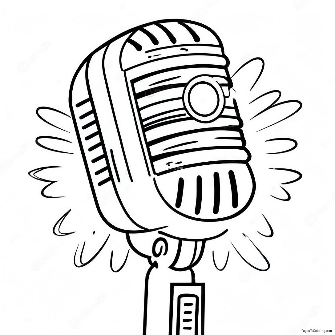 Vintage Microphone Coloring Page 51113 40927