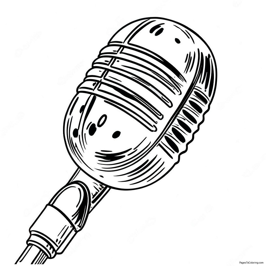 Vintage Microphone Coloring Page 51113 40928