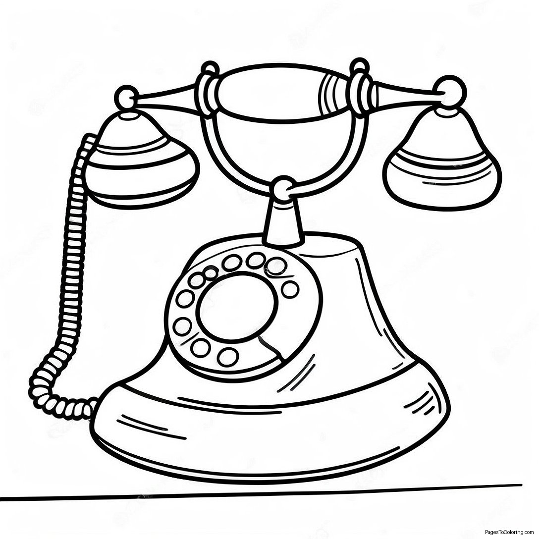 Vintage Phone Coloring Page 55872 45007