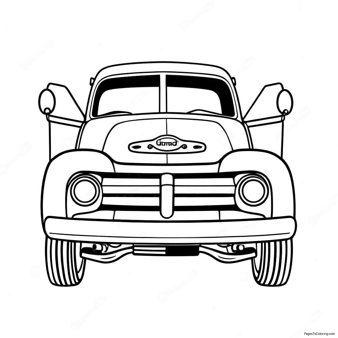 Vintage Pickup Truck Coloring Page 28354 22878