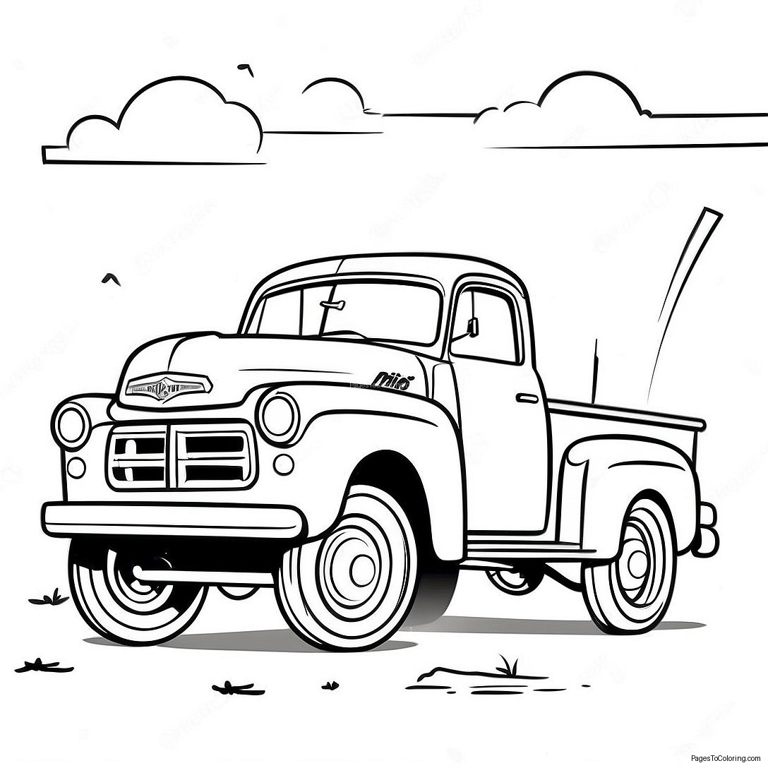 Vintage Pickup Truck Coloring Page 72463 58205