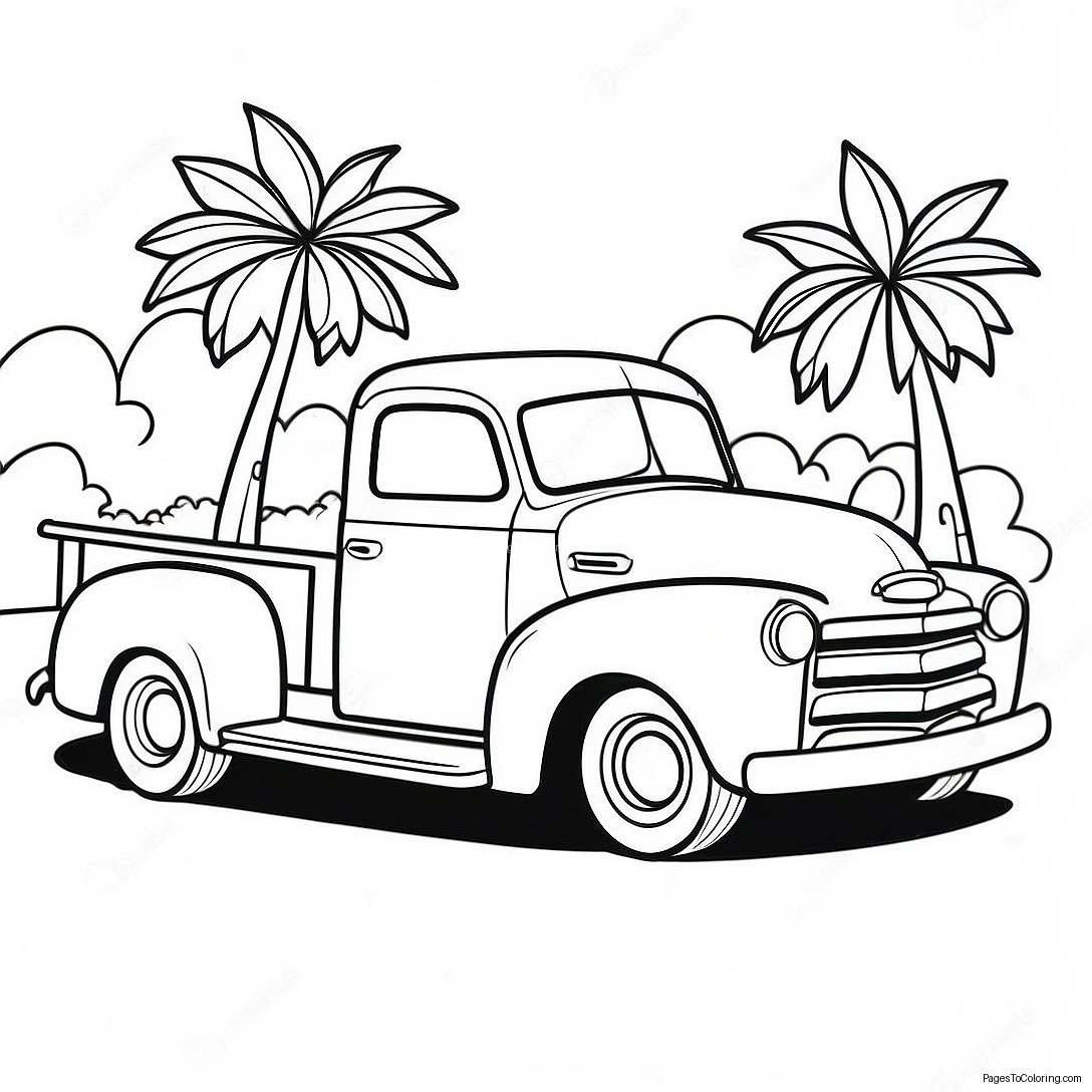 Vintage Pickup Truck Coloring Page 72463 58206