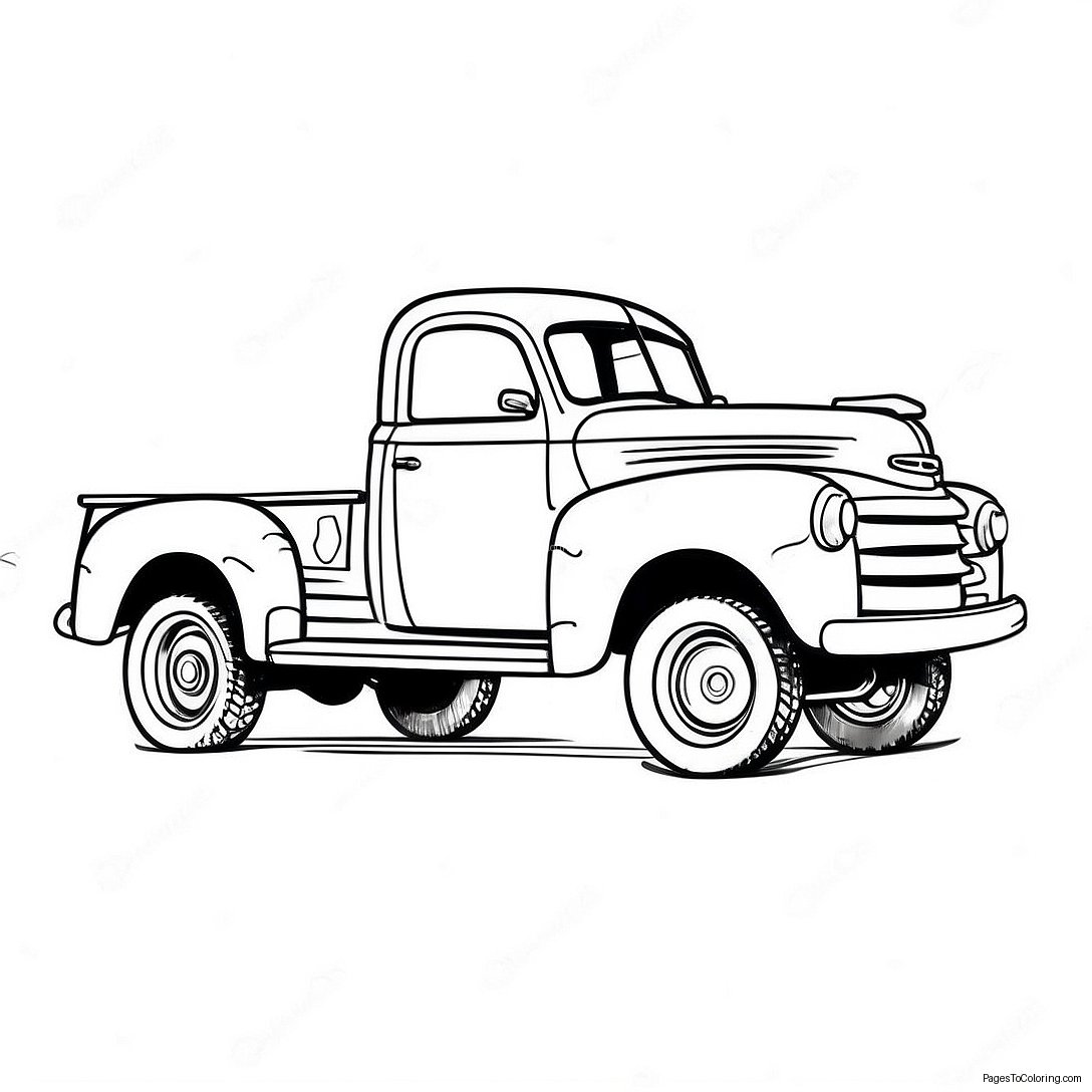Vintage Pickup Truck Coloring Page 72463 58208