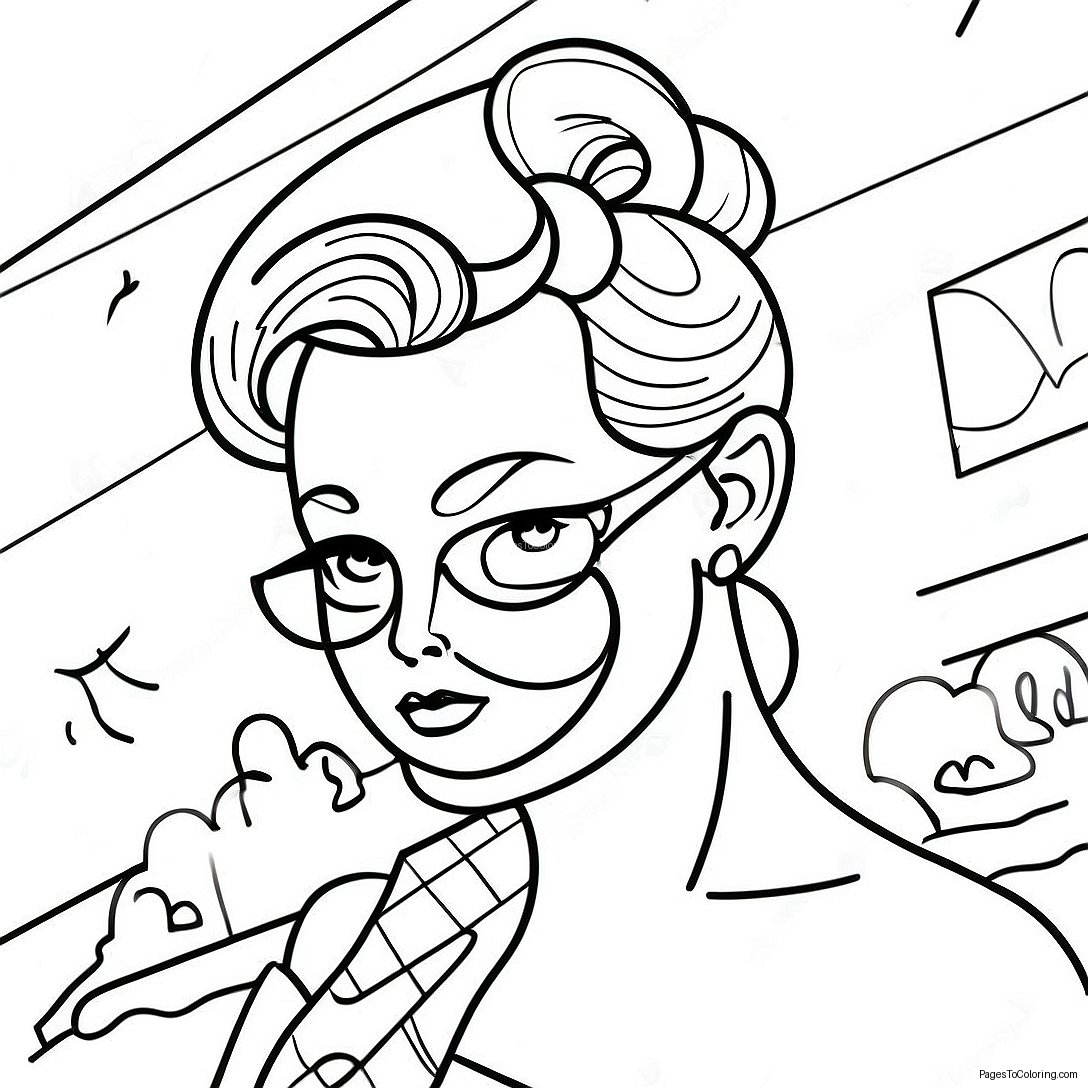 Vintage Pin Up Girl Coloring Page 49933 39986