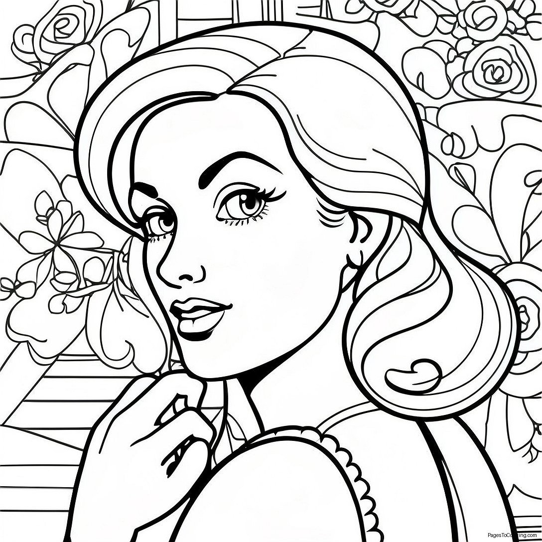 Vintage Pin Up Girl Coloring Page 49933 39987