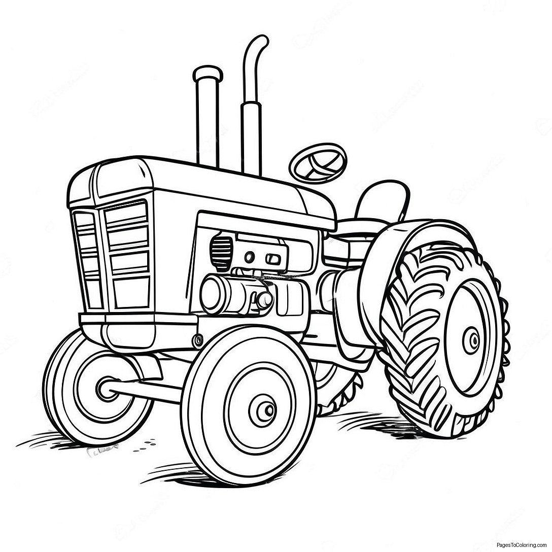 Vintage Pulling Tractor Coloring Page 39053 31373