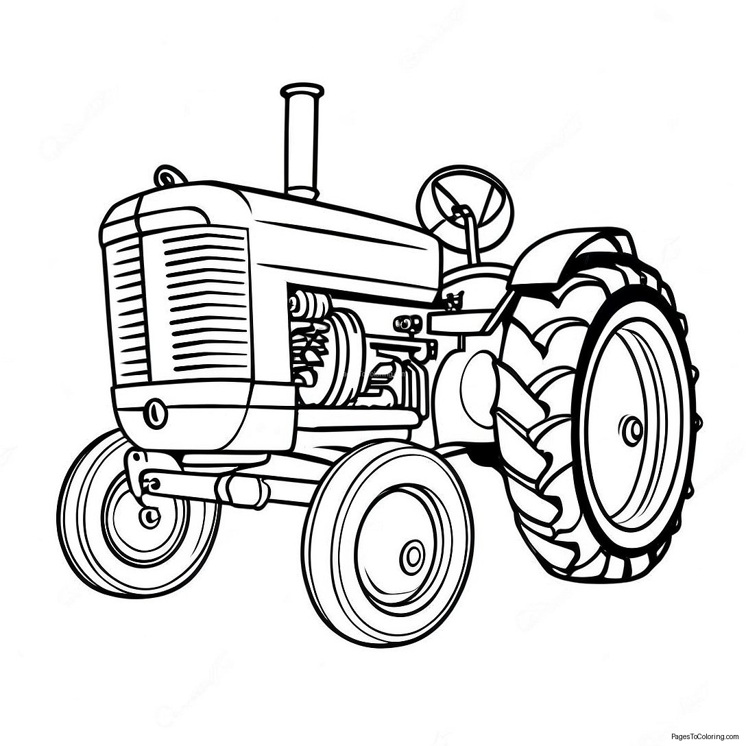 Vintage Pulling Tractor Coloring Page 39053 31374
