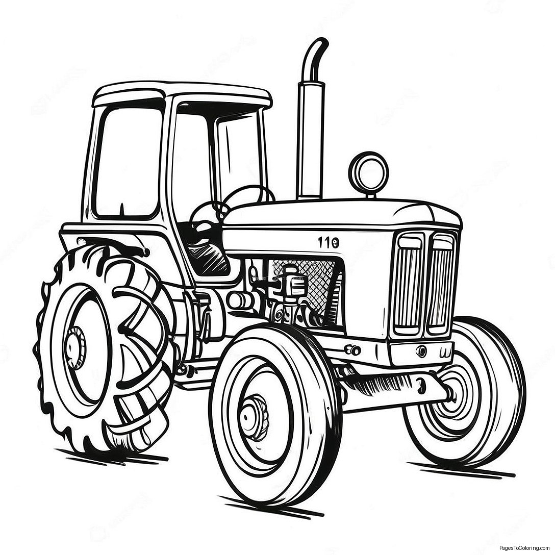 Vintage Pulling Tractor Coloring Page 39053 31376