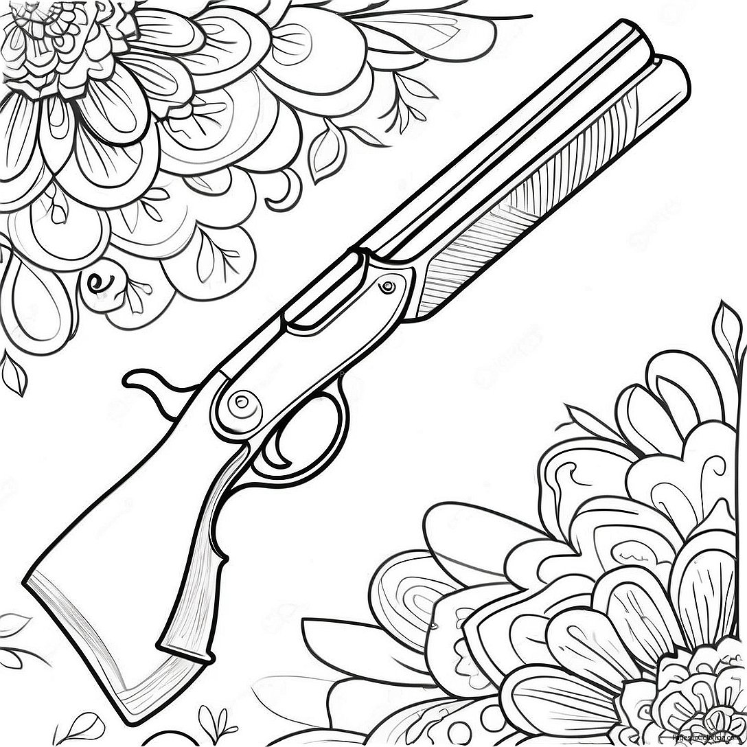 Vintage Shotgun Coloring Page 48303 38706