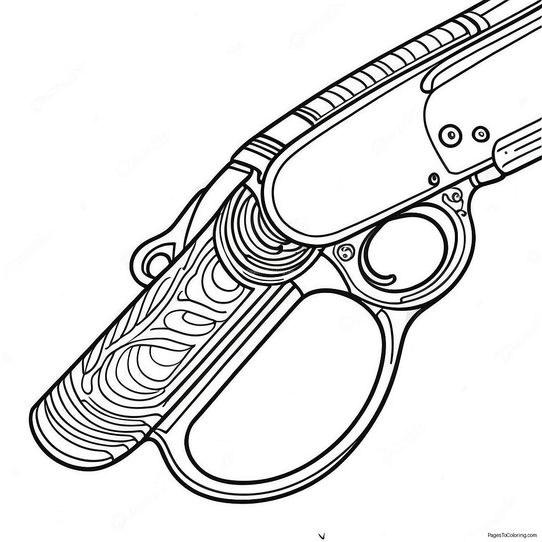 Vintage Shotgun Coloring Page 48303 38707