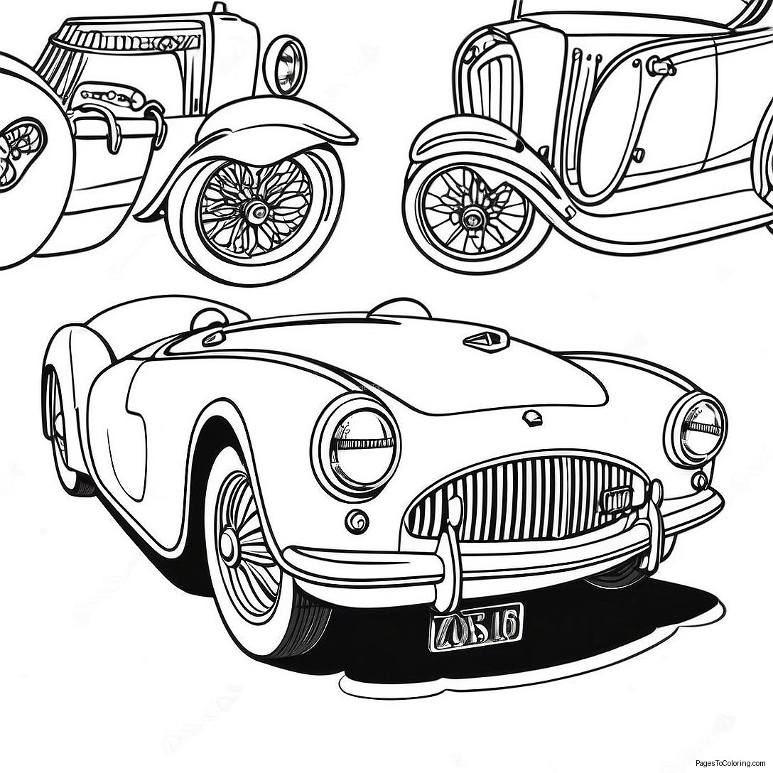 Vintage Sports Car Coloring Page 38303 30793