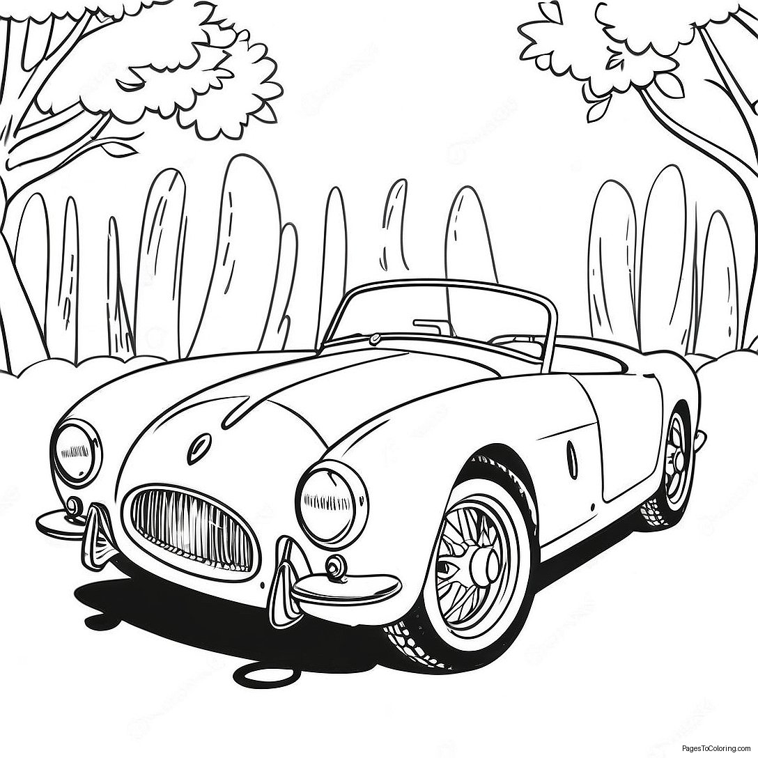 Vintage Sports Car Coloring Page 38303 30794