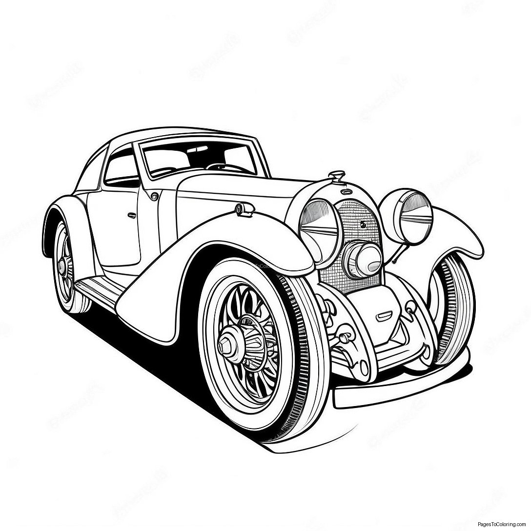 Vintage Sports Car Coloring Page 38303 30795