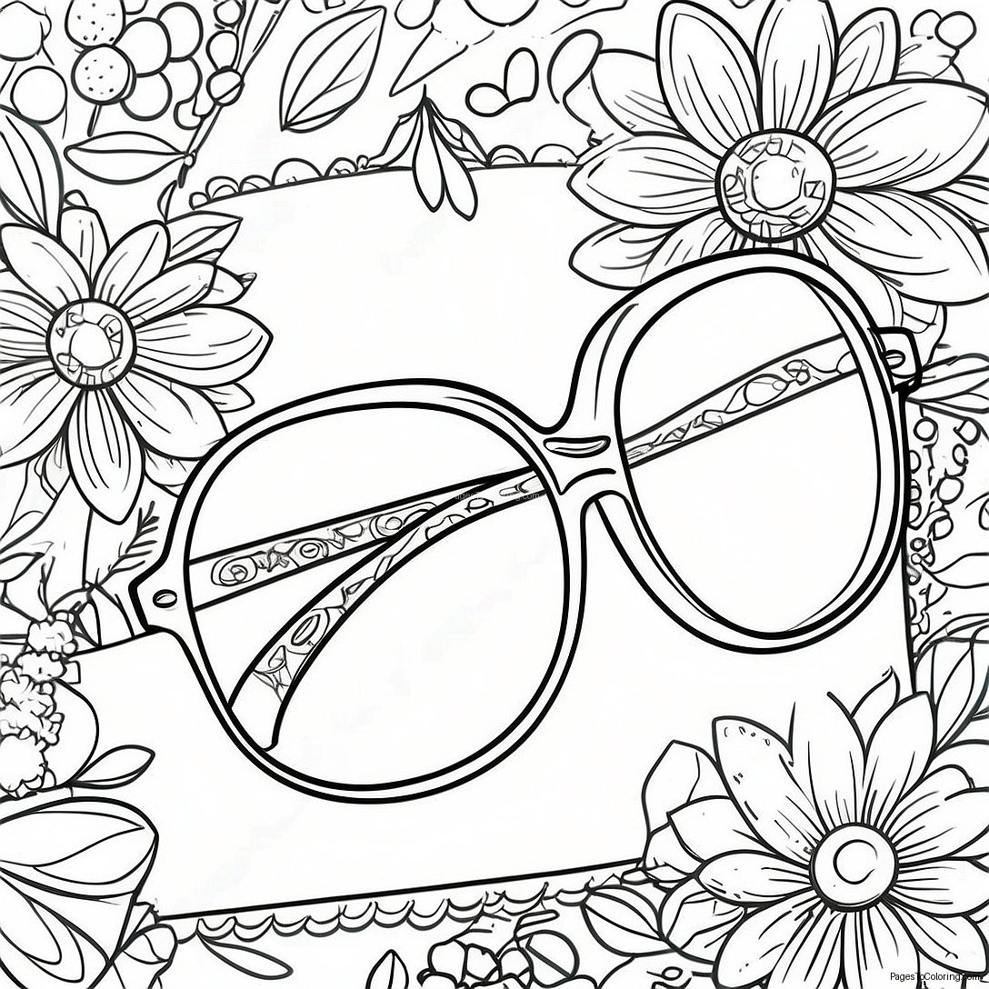 Vintage Sunglasses Hipster Coloring Page 32843 26457